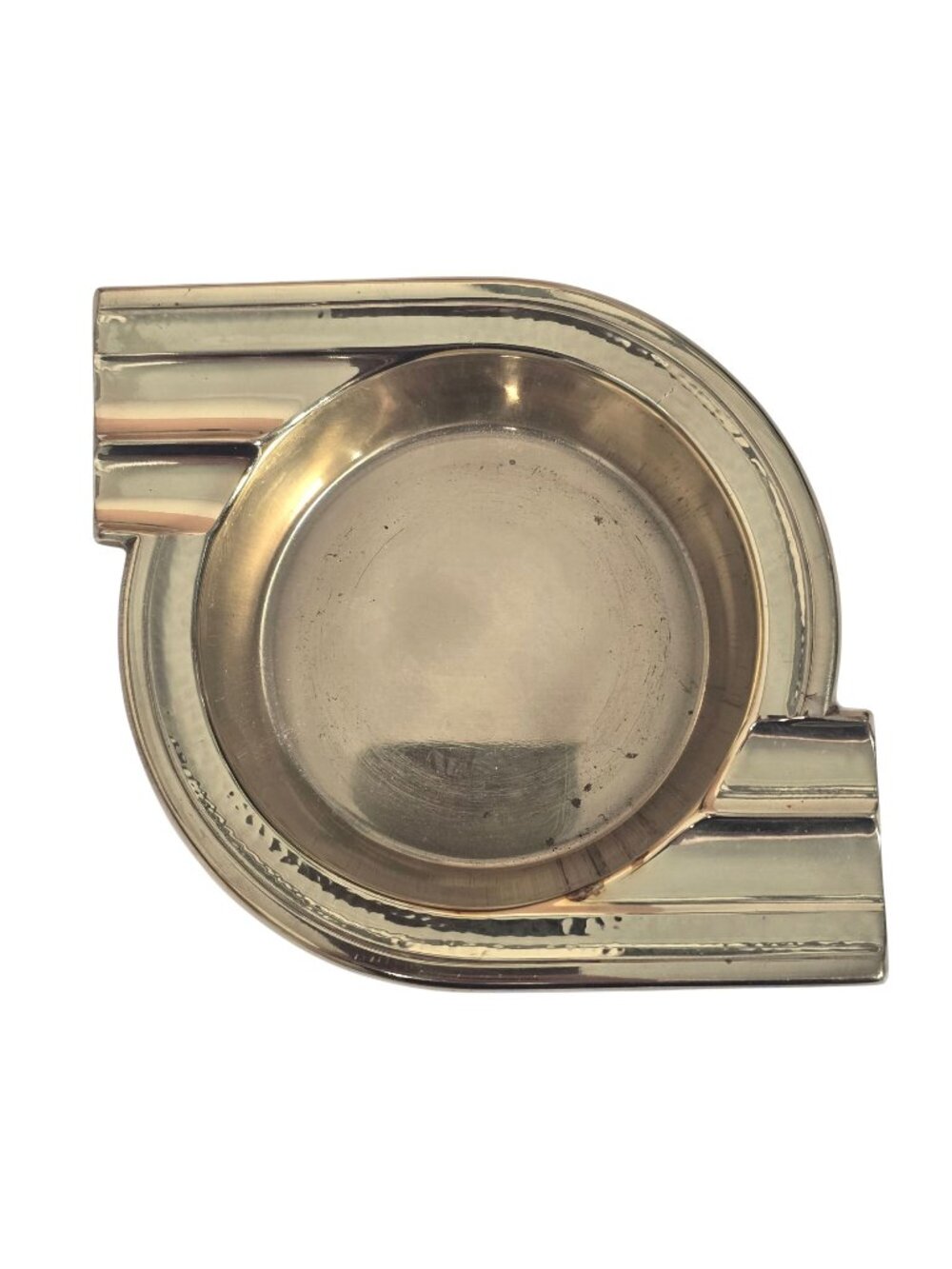 Vintage Brass Ashtray With Art Deco Design  Made In Germany  Elegant Decor Piece